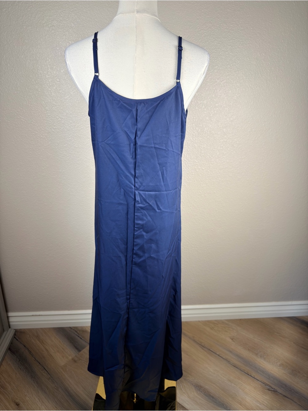 NWOT Navy Multicolor Abstract V‑Neck Maxi Dress Boho Loose fitting, Medium - Picture 5 of 6